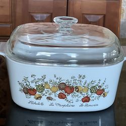 Vintage Corning Ware SPICE OF LIFE 5 QT Casserole Dish (A-5-B)  Glass Lid A-12-