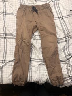 Tan Jogger Pants with Drawstring