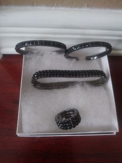 Rhinestone bracelet, earrings & ring $6 each or $15 for all 3