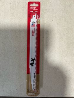 Milwaukee. 12 in. 5 TPI AX Nail-Embedded Wood Cutting SAWZALL Reciprocating Saw Blades (5-Pack).