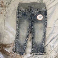 Wonder Nation Baby Boy Reinforced Knee Jeans 12M
