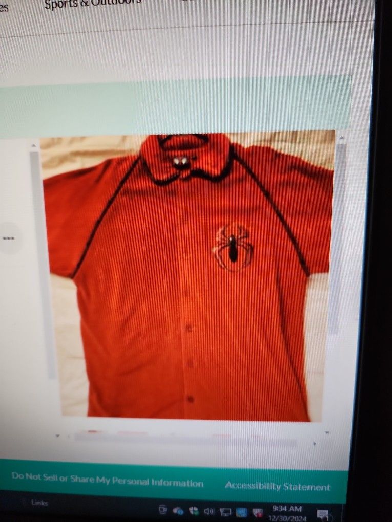 Spiderman Velour Shirt New