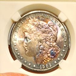 1902 0 Morgan Silver Dollar UNC/MS Beautifully toned