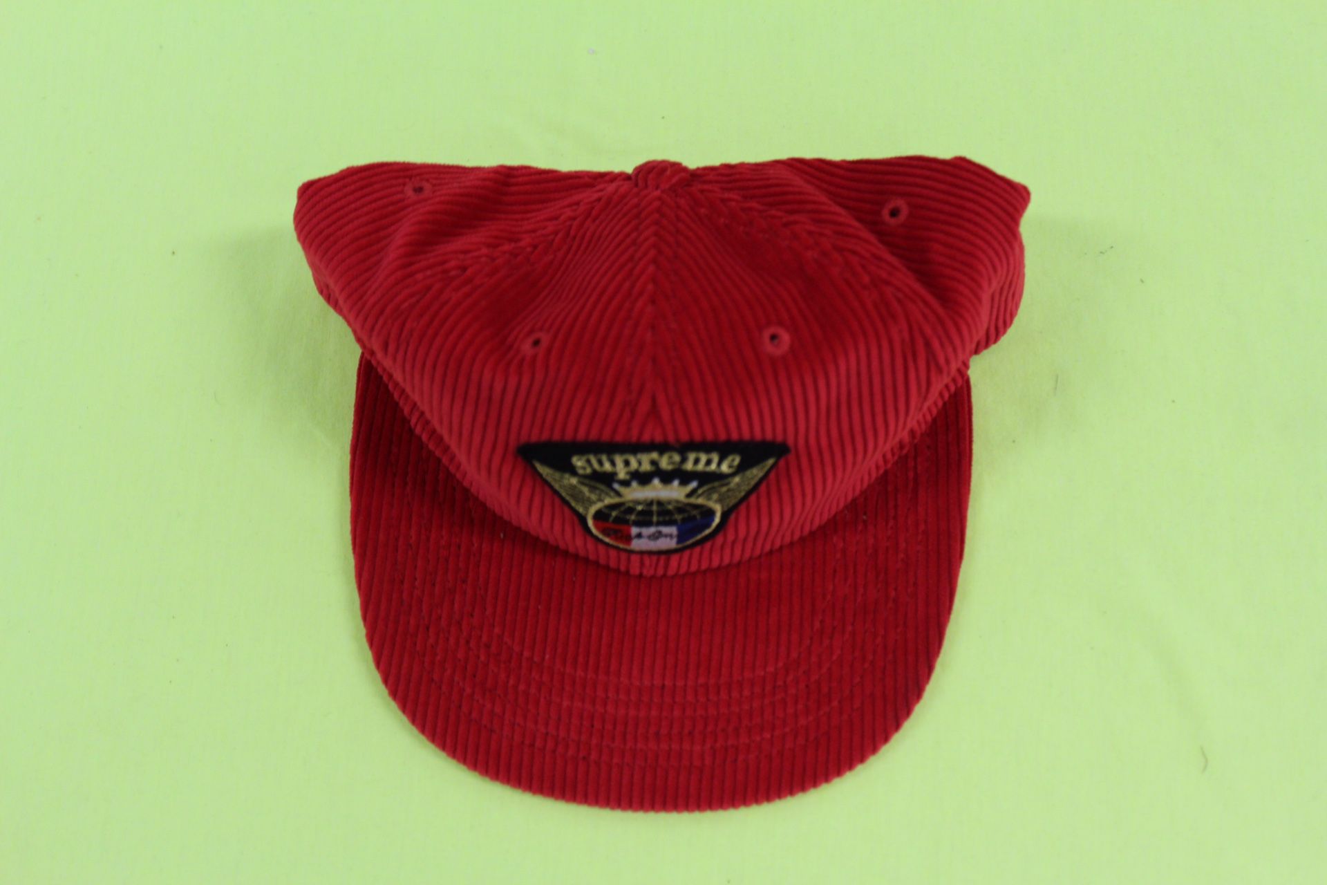 Supreme Global Corduroy Hat Red Camp Cap FW17 Supreme NYC