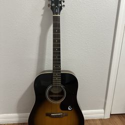 Vintage, brown, acoustic guitar 
