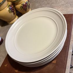 Target Threshold Porcelain 10” Shimmer White Dinner Plate