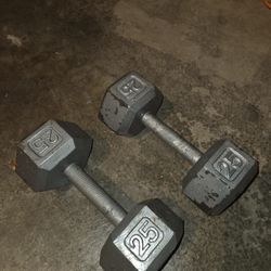 Used set of 25 lb. dumbbells for sale!!! $30 I