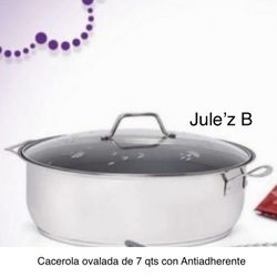 Princess House Cacerola Ovalada de 7 Qts Nueva en Su Cm caja 