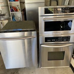 Kitchen Aid 24” Built In Microwave And Single Oven, Samsung Dishwasher 