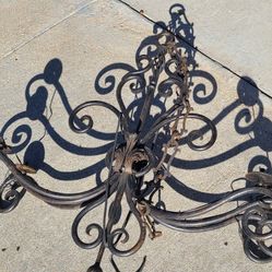 Wrought Iron Chandelier & Wall Sconce