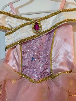 Disney Princess Sequin Dress Costume Pink/Gold/White Polyester Size 5-6