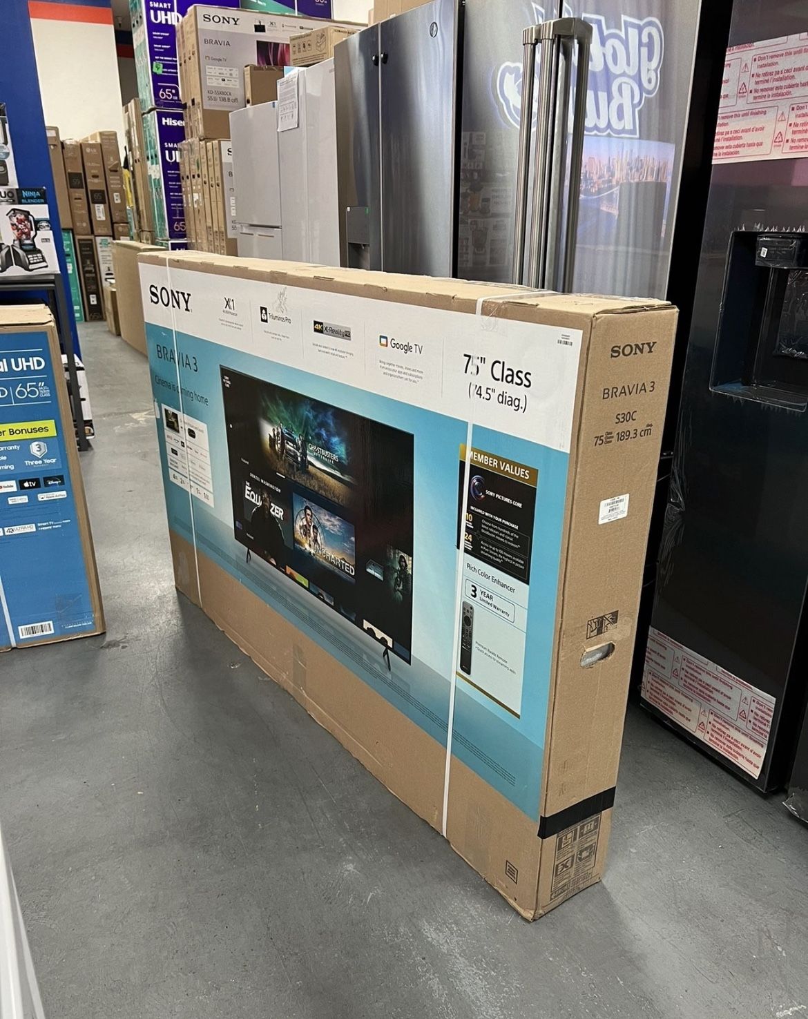 75” SONY BRAVIA 3 SERIES 4K SMART TV