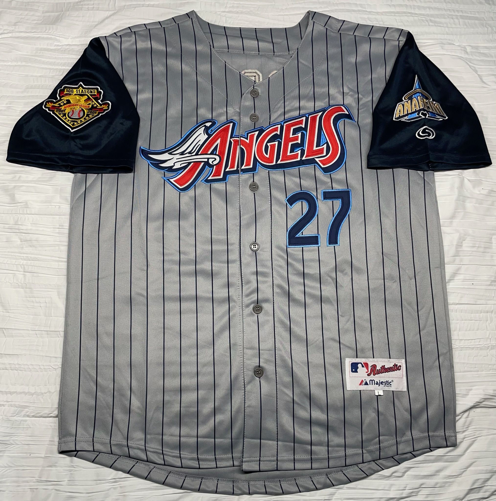 Angels Jersey Grey Pinstripe