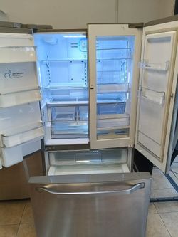 LG REFRIGERATOR FRENCH DOOR PLUS EASY ACCESS DOOR, STAINLESS STEEL. 36W 69H. FREE DELIVERY 