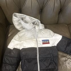 Levi's Kids' Puffer Jacket - Size 8-10- Black/White
