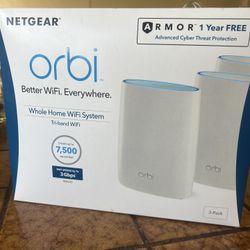 NETGEAR - Orbi 750 Series AX4200 Tri-Band Mesh Wi-Fi 6 System (3-pack) - White
