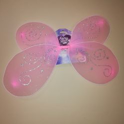 Girl Ailes Fairy Pink Butterfly Wings With Silver Glitter