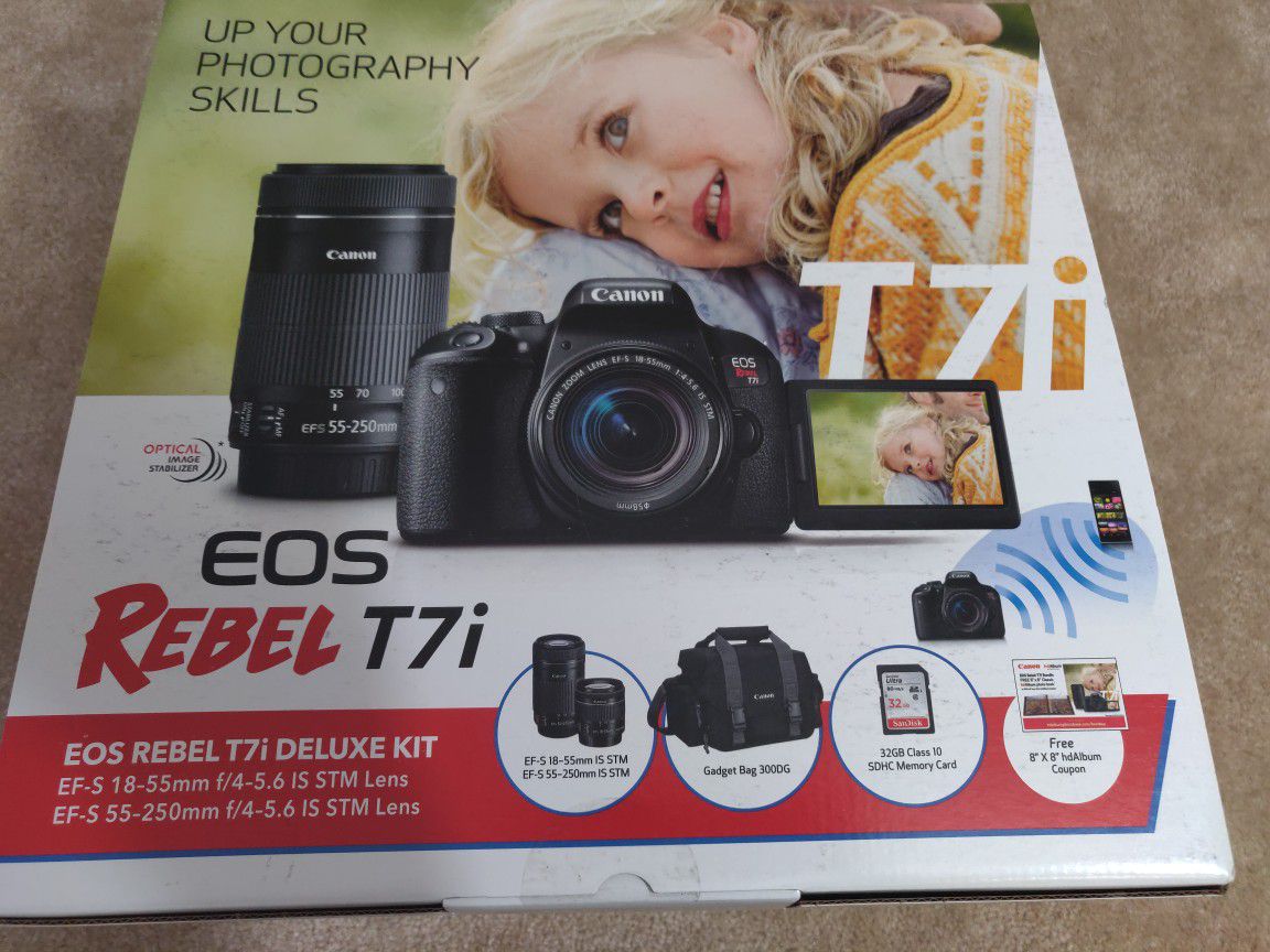 Canon T7i- Dual lense pack, Brand New Seal Pack
