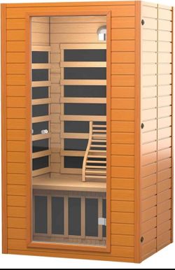 Sauna Infrared Sauna Room for Home, Near Zero EMF Wooden 2 Person Indoor Infrared Sauna at Home