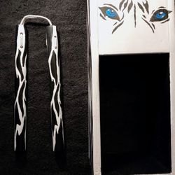 White Tiger Show Nunchaku Black And White Tiger Stripe 