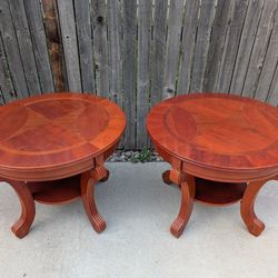 Round End Tables, Set Of 2