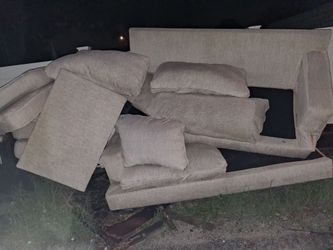 Huge sectional and vintage chairs