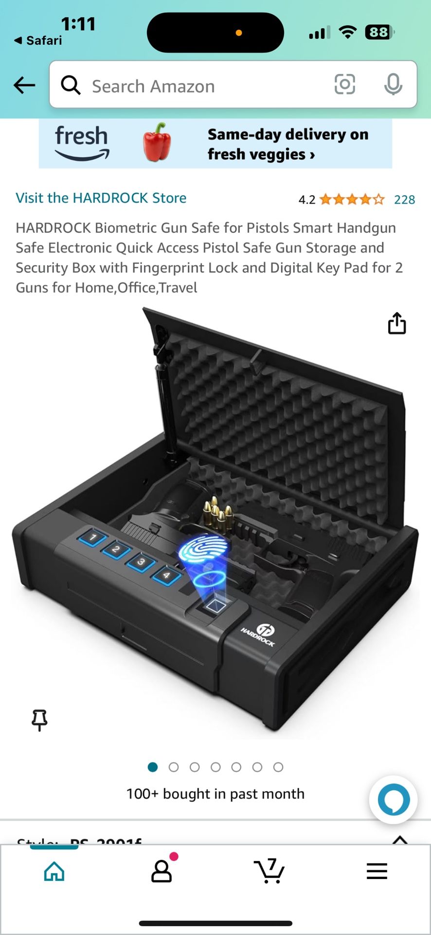 NEW Hardrock Gun Safe Holds 2 Guns fingerprint, digital or key lock