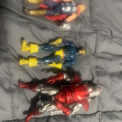 Iron man, Thor and Cyclops collectible toys