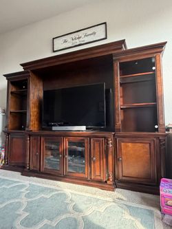 Large Wood Entertainment Center