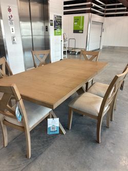 Bayside Furnishings Augusta 7-Piece Dining Set with Extendable Table
