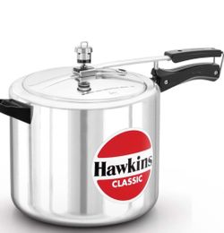 Hawkins Classic Aluminum Pressure Cooker, 10-Liter, Silver