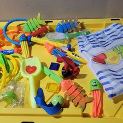 Diving Pool Toys for Kids Ages 3-12 Jumbo Set with Storage Bag Pool Games Summer Swim Water FishToys
