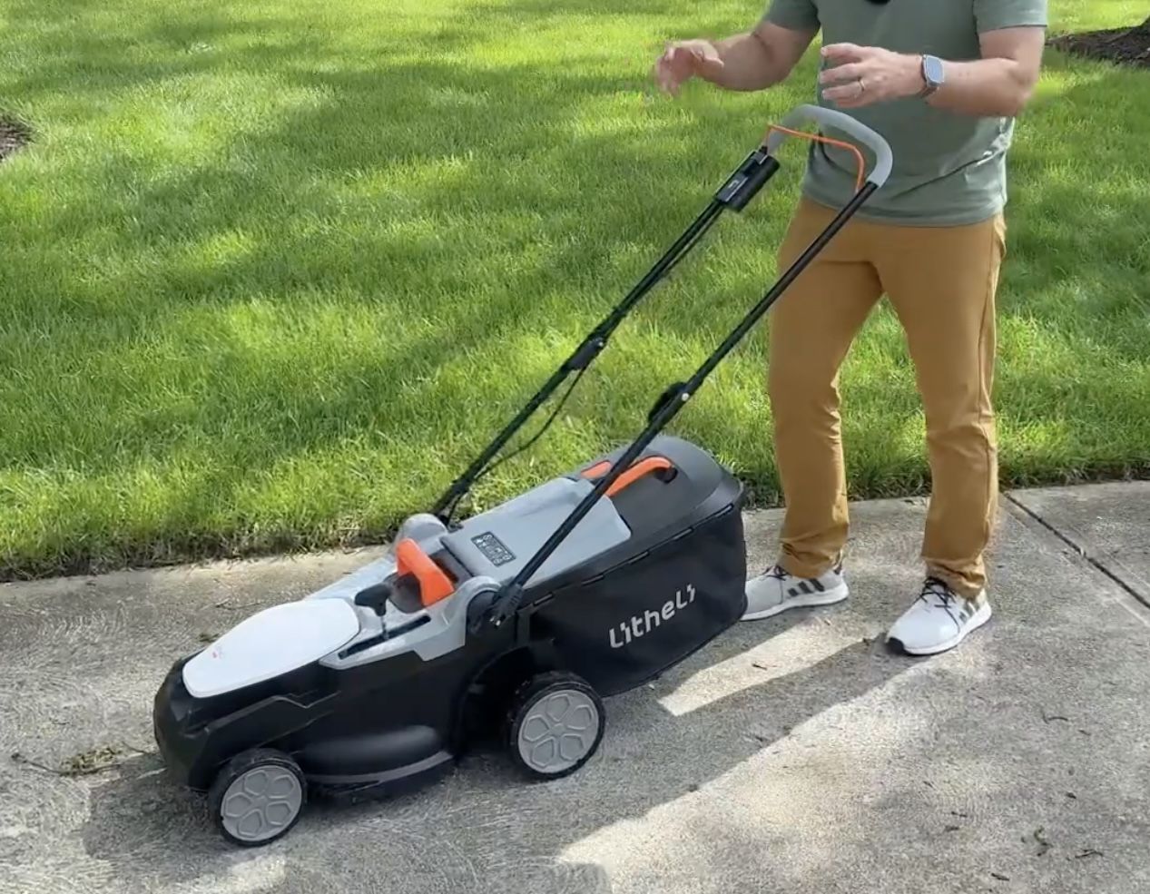 NEW Cordless Lawn Mower W/ 2 Batteries, Electric Lawn Mower !