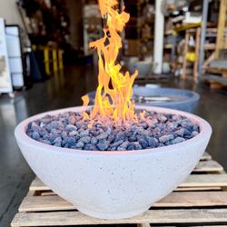 High-end Heavy 30-inch GFRC Concrete Firegear SAN3 Sanctuary LP Gas Fire Bowl