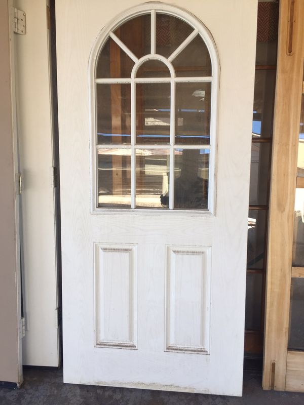 Entry doors like new never installed 36x78 fiberglass double pane for
