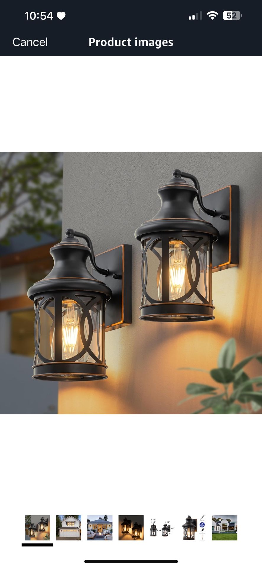 2-Pack Outdoor Wall Lights, Porch Lights, Waterproof Outdoor Wall Sconce, Exterior Light Fixture Oil-Rubbed Bronze