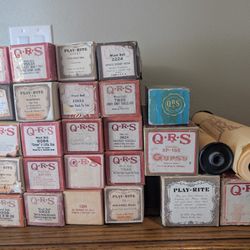 VINTAGE LOT OF 26 QRS WORD ROLL PIANO PLAYER MUSIC ROLLS  