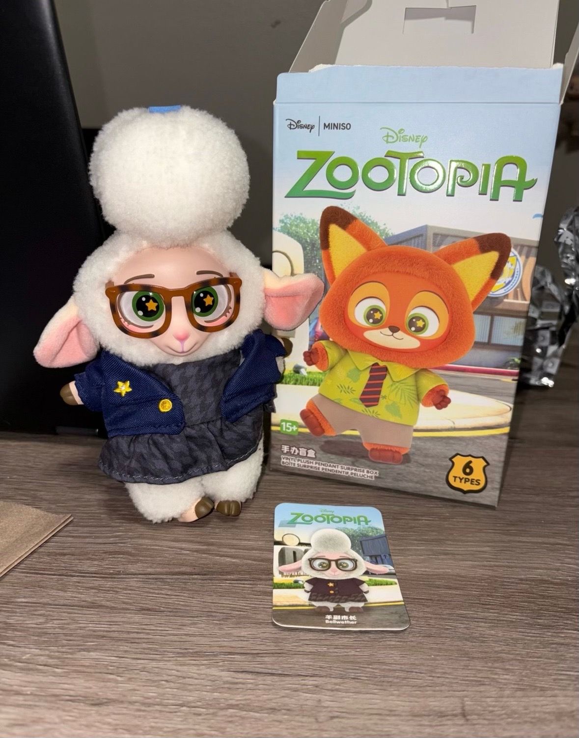 AUTHENTIC MINISO Disney Zootopia Series Vinyl Plush Confirmed Figure- Bellwether