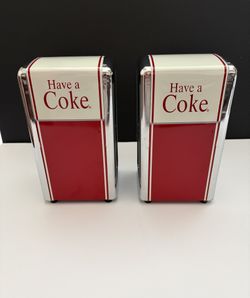 A Set of Coca-Cola "Have A Coke" Metal Napkin Dispensers