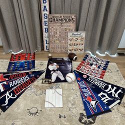 Baseball/football Decor Lot