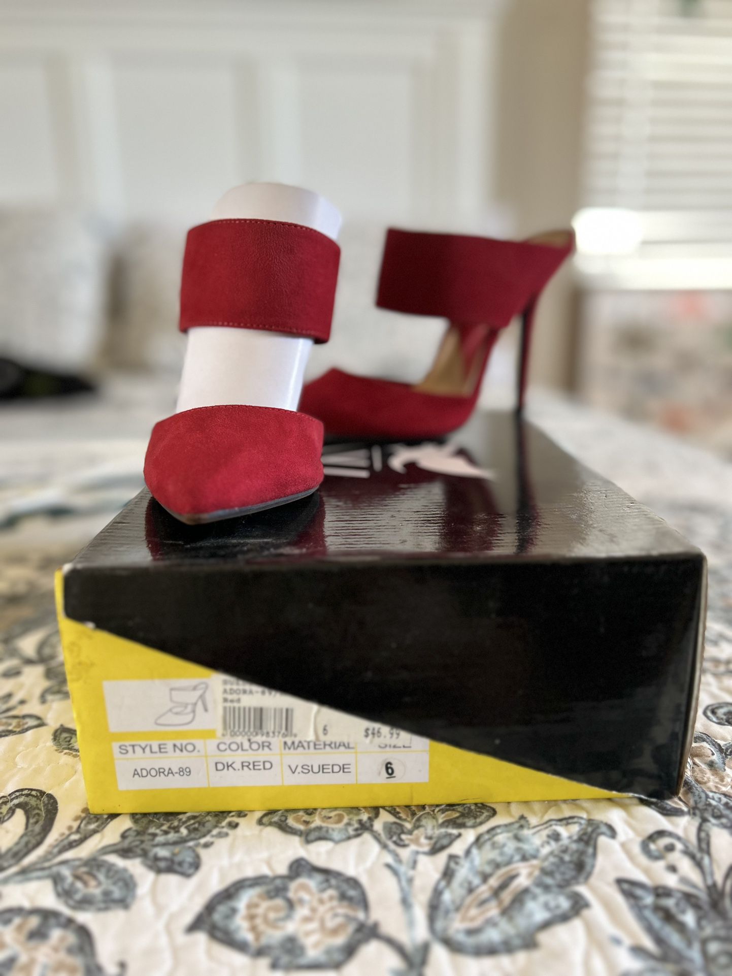 Red Suede Size 6 Heels
