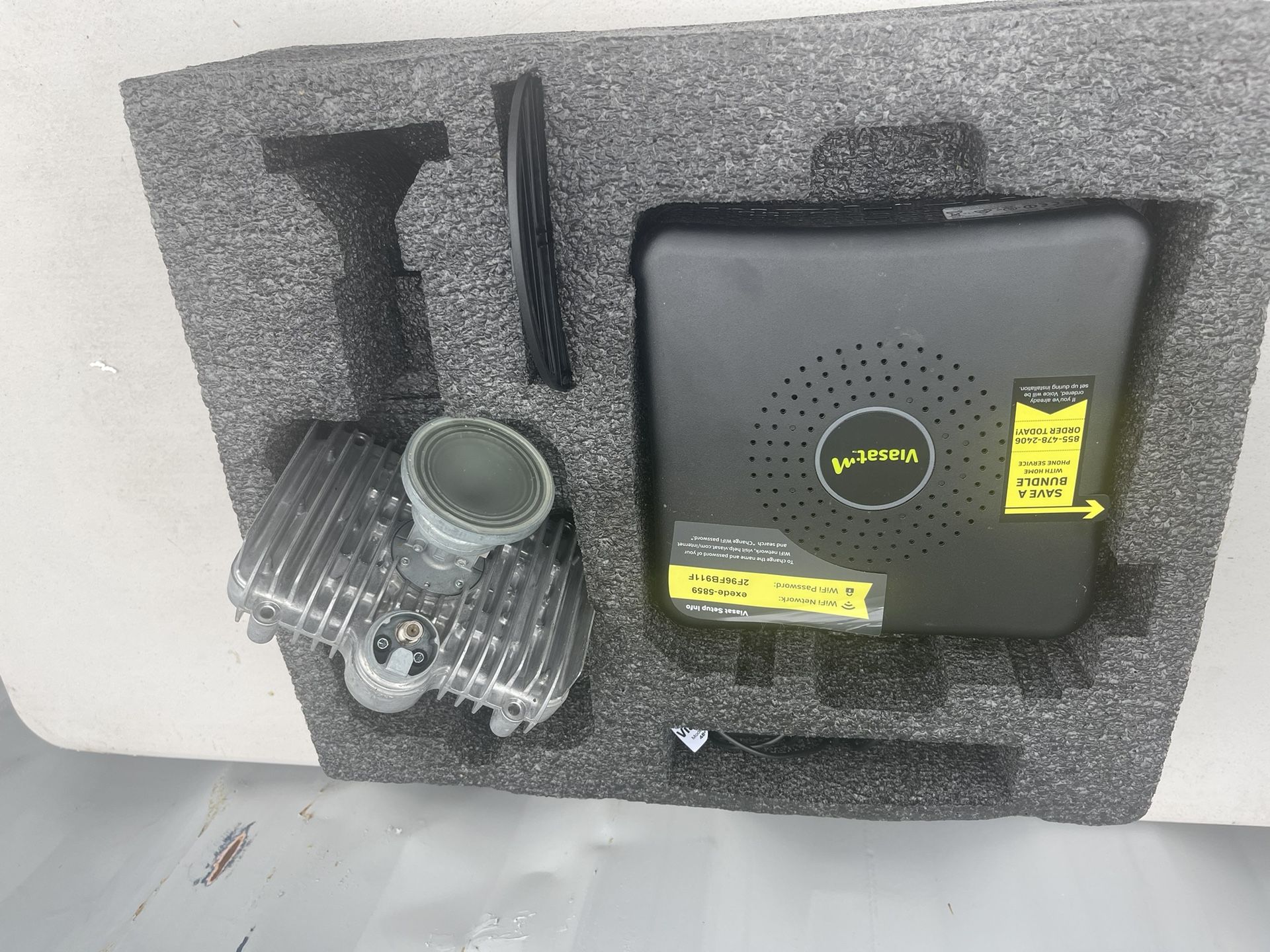 ViaSat Satellite Internet Modem And Antena