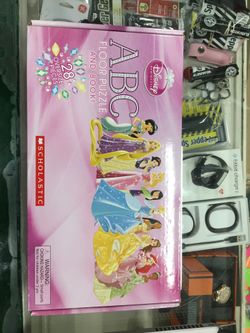 Disney princess abc floor puzzle and book