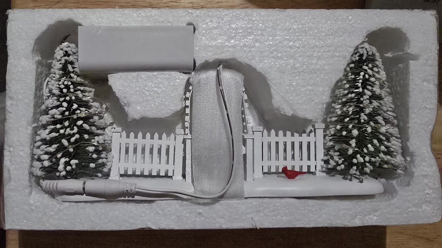 Department 56 village accessories. Cardinal Christmas gate