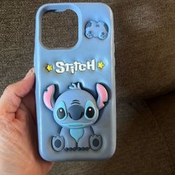 Stitch Blue Silicone iPhone 13 Pro Max Phone Case