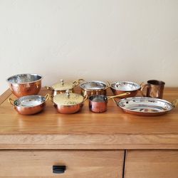 Assorted Copper Tableware 