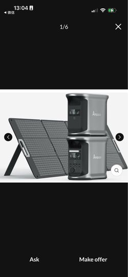 Ampace 1500w Power Station With 1500w Extra Battery And 200w Foldable Solar Panel