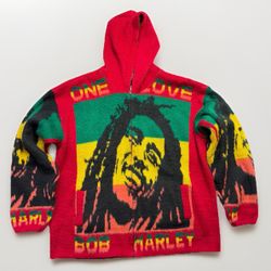 Tejidos Ruminahui Bob Marley One Love Sweater Jacket M Zip-up Alpaca Wool Blend
