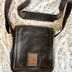 Gianni Versace Men Leather Bag Handbag Brown