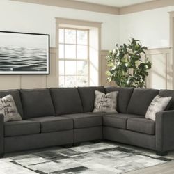 Grey 3 Piece Sectional Free Delivery 